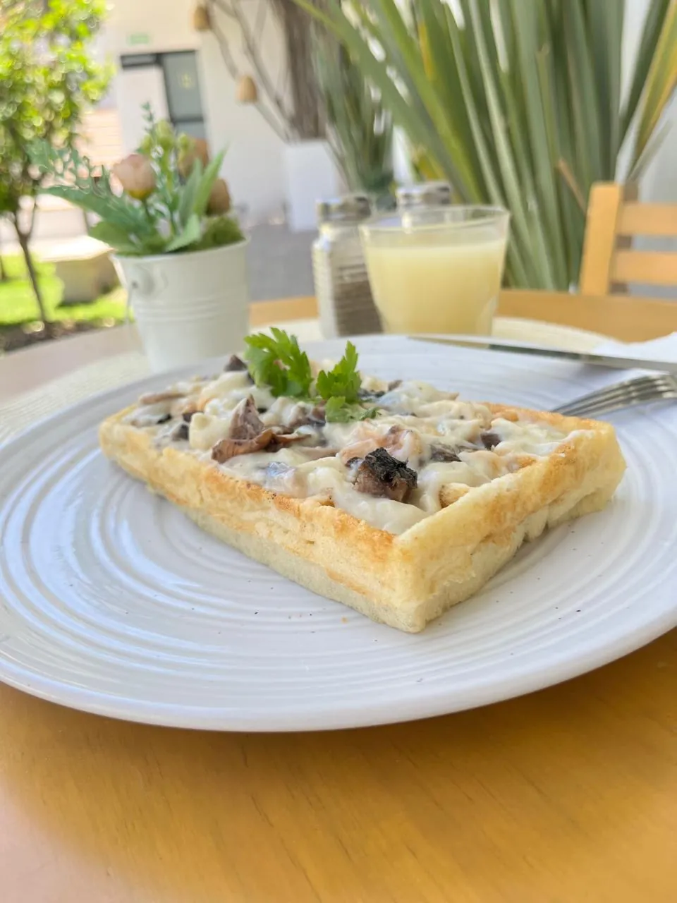 Waffle de Bruselas estilo vol-au-vent